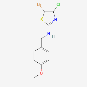 molecular formula C11H10BrClN2OS B8802124 5-Bromo-4-chloro-N-(4-methoxybenzyl)thiazol-2-amine CAS No. 944805-53-2
