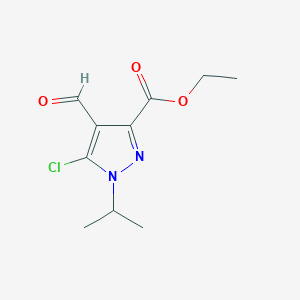 molecular formula C10H13ClN2O3 B8802167 Ethyl 5-chloro-4-formyl-1-isopropyl-1H-pyrazole-3-carboxylate 
