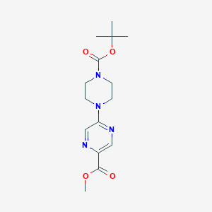 molecular formula C15H22N4O4 B8802283 Methyl 5-(4-(tert-butoxycarbonyl)piperazin-1-yl)pyrazine-2-carboxylate 