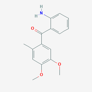molecular formula C16H17NO3 B8802350 (2-Aminophenyl)(4,5-dimethoxy-2-methylphenyl)methanone CAS No. 23145-70-2