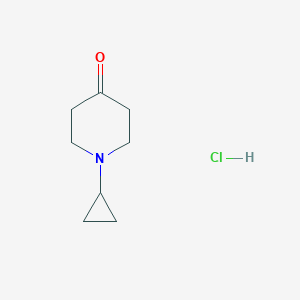 molecular formula C8H14ClNO B8802362 1-Cyclopropylpiperidin-4-one hydrochloride 