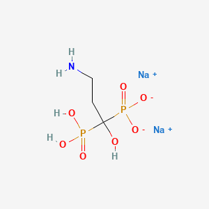 molecular formula C3H9NNa2O7P2 B8802444 Phosphonic acid, (3-amino-1-hydroxypropylidene)bis-, disodium salt 