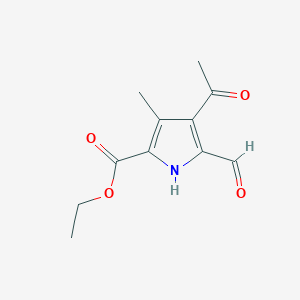 molecular formula C11H13NO4 B8802545 ethyl 4-acetyl-5-formyl-3-methyl-1H-pyrrole-2-carboxylate 