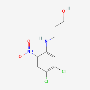 molecular formula C9H10Cl2N2O3 B8802725 1-Propanol, 3-[(4,5-dichloro-2-nitrophenyl)amino]- CAS No. 62780-67-0
