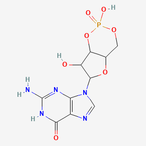 molecular formula C10H12N5O7P B8802741 2-amino-9-(2,7-dihydroxy-2-oxo-4a,6,7,7a-tetrahydro-4H-furo[3,2-d][1,3,2]dioxaphosphinin-6-yl)-3H-purin-6-one 