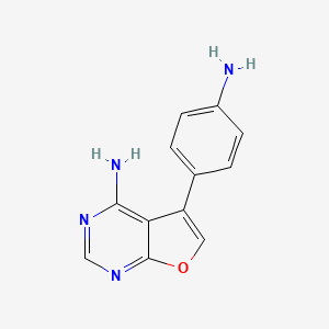 molecular formula C12H10N4O B8802766 5-(4-Aminophenyl)furo[2,3-d]pyrimidin-4-amine 