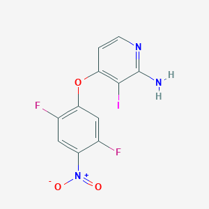 molecular formula C11H6F2IN3O3 B8802775 4-(2,5-Difluoro-4-nitrophenoxy)-3-iodopyridin-2-amine 