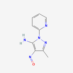 molecular formula C9H9N5O B8802783 3-methyl-4-nitroso-1-(pyridin-2-yl)-1H-pyrazol-5-amine 