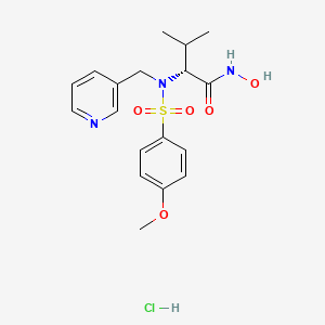 Butanamide, N-hydroxy-2-(((4-methoxyphenyl)sulfonyl)(3-pyridinylmethyl)amino)-3-methyl-, hydrochloride (1:1), (2R)-