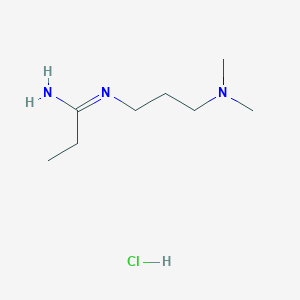 molecular formula C8H20ClN3 B8803013 N-(3-(Dimethylamino)propyl)propionimidamide hydrochloride 