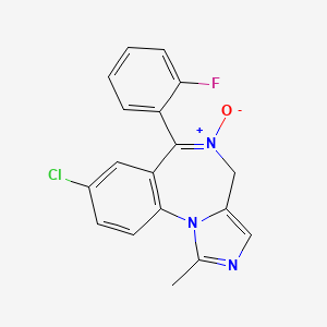 molecular formula C18H13ClFN3O B8803134 8-Chloro-6-(2-fluorophenyl)-1-methyl-4H-imidazo[1,5-a][1,4]benzodiazepine 5-Oxide CAS No. 59468-83-6