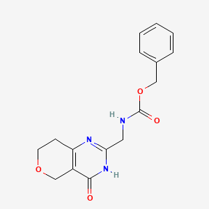 molecular formula C16H17N3O4 B8803258 Benzyl ((4-oxo-4,5,7,8-tetrahydro-3H-pyrano[4,3-D]pyrimidin-2-YL)methyl)carbamate 