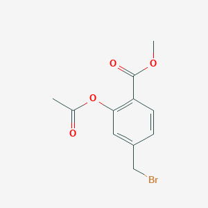 molecular formula C11H11BrO4 B8803345 Methyl 2-acetoxy-4-(bromomethyl)benzoate CAS No. 13339-10-1