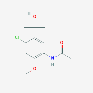 molecular formula C12H16ClNO3 B8803590 N-[4-Chloro-5-(1-hydroxy-1-methylethyl)-2-methoxyphenyl]acetamide 