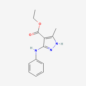 molecular formula C13H15N3O2 B8803615 ethyl 3-methyl-5-(phenylamino)-1H-pyrazole-4-carboxylate CAS No. 4501-60-4