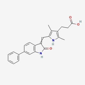 3-{2,4-dimethyl-5-[(2-oxo-6-phenyl-1H-indol-3-ylidene)methyl]-1H-pyrrol-3-yl}propanoic acid