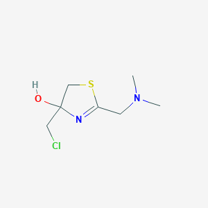 molecular formula C7H13ClN2OS B8803655 4-Thiazolol, 4-(chloromethyl)-2-[(dimethylamino)methyl]-4,5-dihydro- CAS No. 92759-37-0