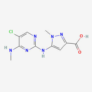molecular formula C10H11ClN6O2 B8803660 5-((5-Chloro-4-(methylamino)pyrimidin-2-yl)amino)-1-methyl-1H-pyrazole-3-carboxylic acid 