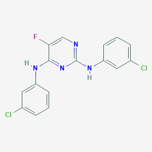 molecular formula C16H11Cl2FN4 B8803728 N,N'-bis(3-chlorophenyl)-5-fluoropyrimidine-2,4-diamine 