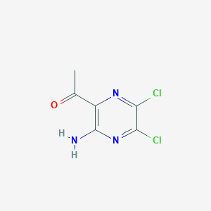 molecular formula C6H5Cl2N3O B8803739 1-(3-Amino-5,6-dichloropyrazin-2-yl)ethanone 