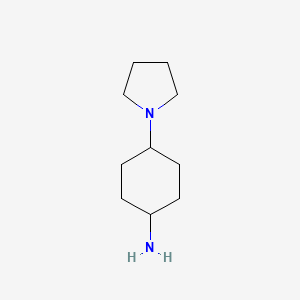 molecular formula C10H20N2 B8803766 Cyclohexanamine, 4-(1-pyrrolidinyl)-, trans- 