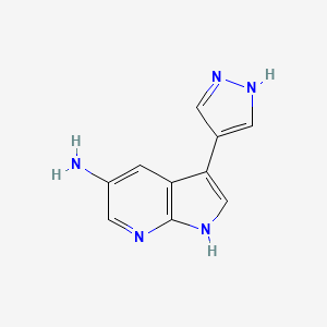 molecular formula C10H9N5 B8803948 3-(1h-Pyrazol-4-yl)-1h-pyrrolo[2,3-b]pyridin-5-amine CAS No. 923583-12-4