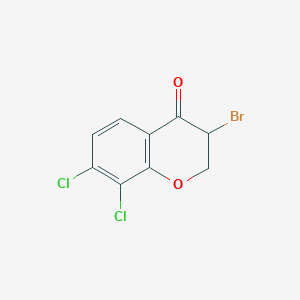 molecular formula C9H5BrCl2O2 B8804034 3-Bromo-7,8-dichlorochroman-4-one 