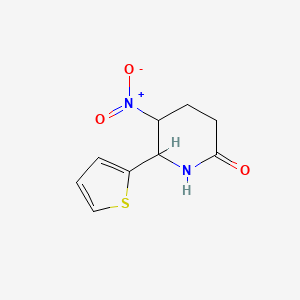 molecular formula C9H10N2O3S B8804053 5-Nitro-6-thiophen-2-yl-piperidin-2-one 