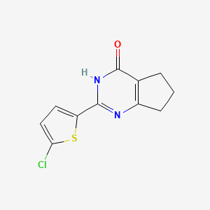molecular formula C11H9ClN2OS B8804229 2-(5-chlorothiophen-2-yl)-3H,4H,5H,6H,7H-cyclopenta[d]pyrimidin-4-one 