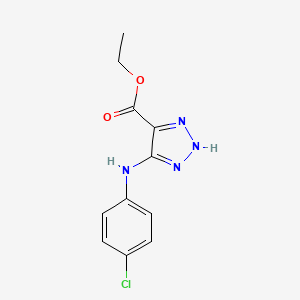 molecular formula C11H11ClN4O2 B8804272 5-[(4-Chlorophenyl)amino]-1H-1,2,3-triazole-4-carboxylic acid ethyl ester 