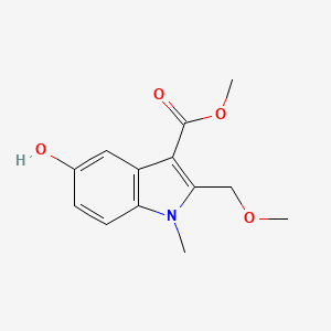 molecular formula C13H15NO4 B8804329 Methyl 5-hydroxy-2-(methoxymethyl)-1-methyl-1H-indole-3-carboxylate CAS No. 152593-16-3