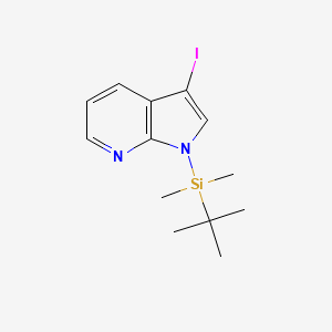 molecular formula C13H19IN2Si B8804380 1H-Pyrrolo[2,3-B]pyridine, 1-[(1,1-dimethylethyl)dimethylsilyl]-3-iodo- 