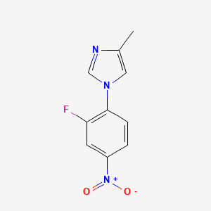 molecular formula C10H8FN3O2 B8804386 1-(2-fluoro-4-nitrophenyl)-4-methyl-1H-imidazole 