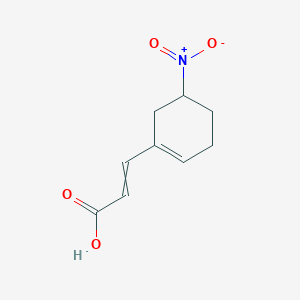 molecular formula C9H11NO4 B8804509 (2E)-3-(5-Nitrocyclohex-1-en-1-yl)prop-2-enoic acid 