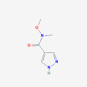 molecular formula C6H9N3O2 B8804548 N-methoxy-N-methyl-1H-pyrazole-4-carboxamide 