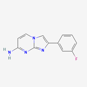 molecular formula C12H9FN4 B8804549 2-(3-Fluorophenyl)imidazo[1,2-a]pyrimidin-7-amine 