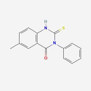 molecular formula C15H12N2OS B8804801 6-Methyl-3-phenyl-2-thioxo-2,3-dihydroquinazolin-4(1H)-one CAS No. 113269-15-1