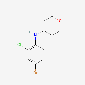 molecular formula C11H13BrClNO B8804818 N-(4-bromo-2-chlorophenyl)tetrahydro-2H-pyran-4-amine 