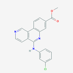 molecular formula C20H14ClN3O2 B8804994 Methyl 5-((3-chlorophenyl)amino)benzo[c][2,6]naphthyridine-8-carboxylate 