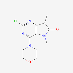 molecular formula C12H15ClN4O2 B8805133 2-Chloro-5,7-dimethyl-4-morpholino-5H-pyrrolo[3,2-d]pyrimidin-6(7H)-one 