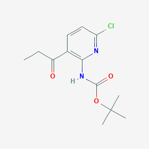 molecular formula C13H17ClN2O3 B8805213 tert-Butyl (6-chloro-3-propanoylpyridin-2-yl)carbamate 