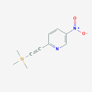 molecular formula C10H12N2O2Si B8805260 5-Nitro-2-((trimethylsilyl)ethynyl)pyridine 