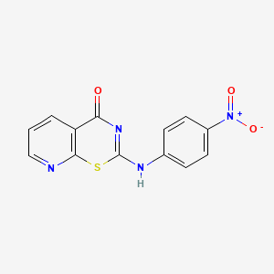 molecular formula C13H8N4O3S B8805300 2-[(4-nitrophenyl)amino]-4H-pyrido[3,2-e][1,3]thiazin-4-one CAS No. 89374-43-6