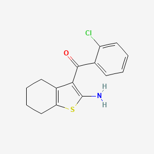 molecular formula C15H14ClNOS B8805303 (2-Amino-4,5,6,7-tetrahydrobenzo[b]thiophen-3-yl)(2-chlorophenyl)methanone 