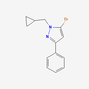 molecular formula C13H13BrN2 B8805417 5-Bromo-1-(cyclopropylmethyl)-3-phenyl-1H-pyrazole 