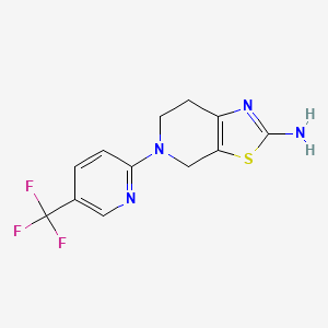 molecular formula C12H11F3N4S B8805582 5-(5-(Trifluoromethyl)pyridin-2-yl)-4,5,6,7-tetrahydrothiazolo[5,4-c]pyridin-2-amine 