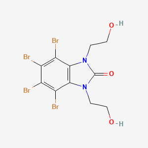 molecular formula C11H10Br4N2O3 B8805585 4,5,6,7-Tetrabromo-1,3-dihydro-1,3-bis(2-hydroxyethyl)-2H-benzimidazol-2-one CAS No. 56315-67-4