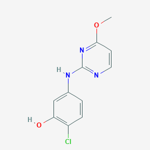 molecular formula C11H10ClN3O2 B8805595 2-Chloro-5-((4-methoxypyrimidin-2-YL)amino)phenol CAS No. 915774-30-0