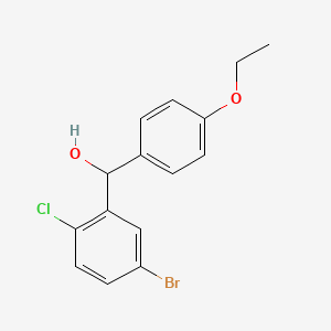 molecular formula C15H14BrClO2 B8805598 (5-Bromo-2-chlorophenyl)(4-ethoxyphenyl)methanol 