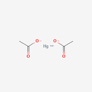 molecular formula Hg(CH3COO)2<br>Hg(C2H3O2)2<br>C4H6HgO4 B8805730 Mercuric acetate CAS No. 592-63-2